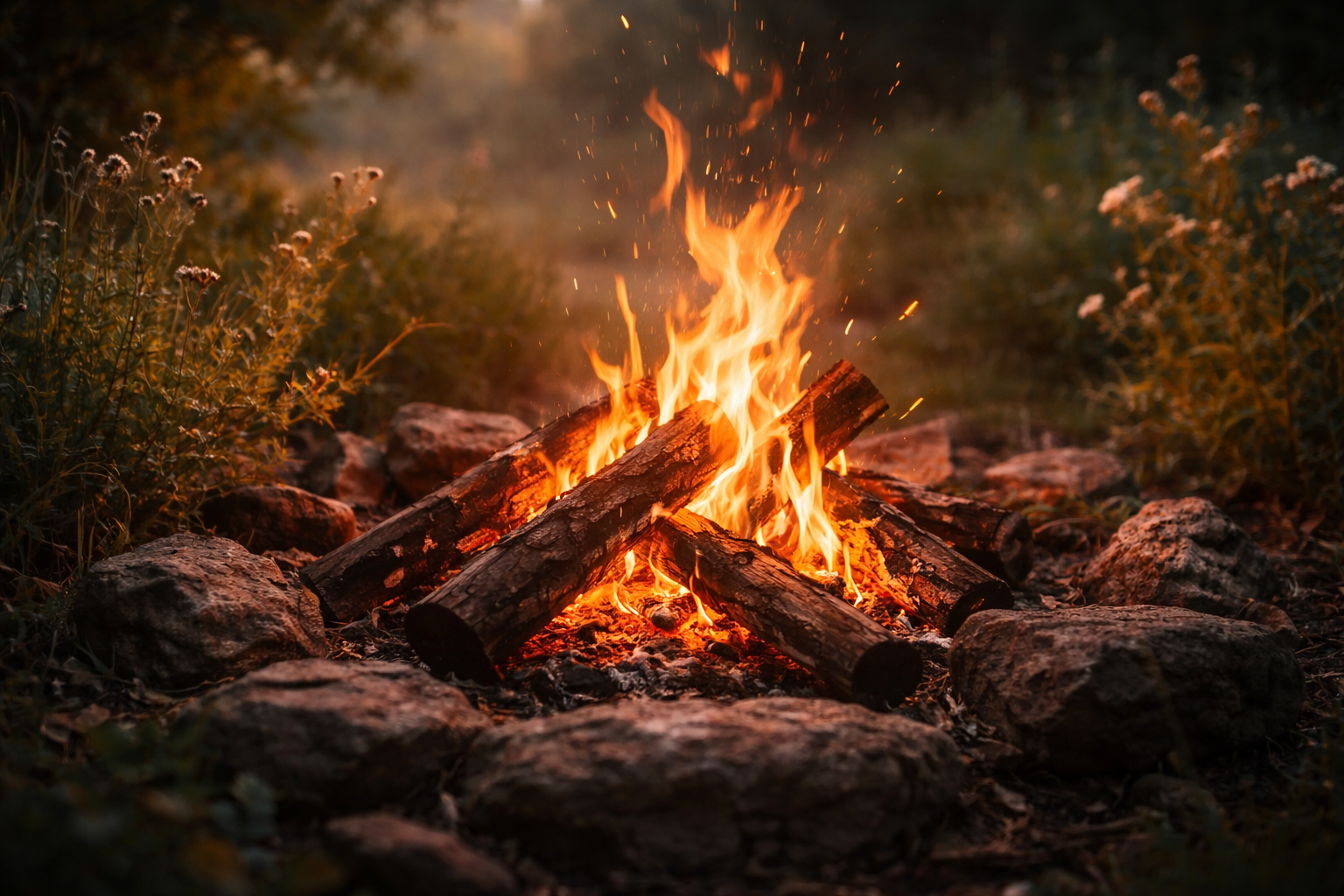 Ambiance chaleureuse évoquant l’élément Feu